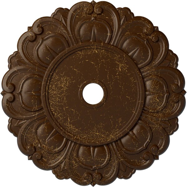 Ekena Millwork Angel Ceiling Medallion (Canopies up to 15 3/4"), 32 1/4"OD x 3 5/8"ID x 1 1/8"P, Root Beer Crackle CM32ANRBC - main